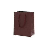 シモジマ 手提げ紙袋 カラーチャームバッグ 2012 エンジ 10枚