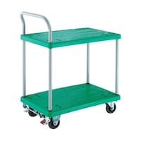 アズワン 樹脂台車 グランカート 2段片袖 718X468 ストッパー付