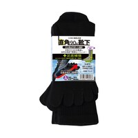 おたふく手袋 直覚靴下 補強5本指 ブラック 3足入