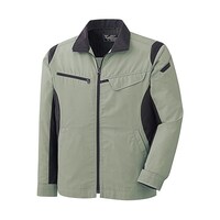 ミドリ安全 通年作業服 帯電防止JIS適合品 男女共用ジャンパー アースグリーン 5L