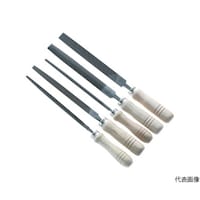 アズワン 鉄工用ヤスリ 木柄付 5種類セット 中目 刃長300 1箱(5本入)