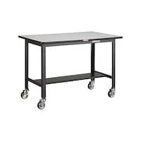 アズワン AEWR型作業台 1200X750XH840 Φ100ウレタンキャスター付 ダークグレー色