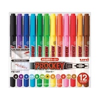 三菱鉛筆 プロッキー<極細+細字丸芯> 12色セット