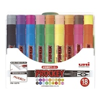 三菱鉛筆 プロッキー<細字丸芯+太字角芯> 18色セット