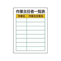 ユニット 作業主任者職務板 作業主任者一覧表