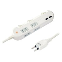 カシムラ 4AC2USB3.4A SW 1.5m 雷 WH AC011