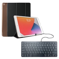 エムディーエス iPad 10.2(第9・8・7世代)対応 背面クリアフラップケース+Lightningキーボードセット MDSIP102SET01