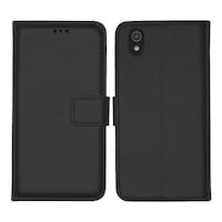 エムディーエス シャープ AQUOS sense SH01K対応 手帳型レザーケース ブラック MDSTCCSH01KBK