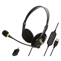 エムディーエス USB接続 マイク付きヘッドセット(USB TypeC変換アダプタ付) MDSHSUAUC01BK