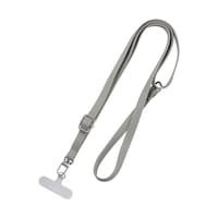 スマートフォン(汎用)ショルダーストラップ「SHOULTY MULTI STRAP」PUレザータイプ グレー LNSS02GY