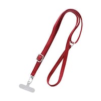 スマートフォン(汎用)ショルダーストラップ「SHOULTY MULTI STRAP」PUレザータイプ レッド LNSS02RD