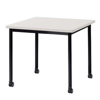 ニシキ工業 ATBミーティングテーブル 幅900×奥行900 ニューグレー×ブラック キャスタータイプ ATBB0909KCNG 1台 【メーカー直送/車上渡し】(お客様組立)