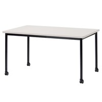 ニシキ工業 ATBミーティングテーブル 幅1500×奥行900 ニューグレー×ブラック キャスタータイプ ATBB1590KCNG 1台 【メーカー直送/車上渡し】(お客様組立)