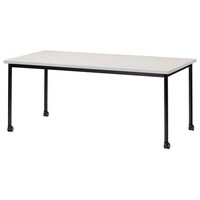 ニシキ工業 ATBミーティングテーブル 幅1800×奥行900 ニューグレー×ブラック キャスタータイプ ATBB1890KCNG 1台 【メーカー直送/車上渡し】(お客様組立)