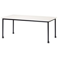 ニシキ工業 ATBミーティングテーブル 幅1800×奥行900 ホワイト×ブラック キャスタータイプ ATBB1890KCWH 1台 【メーカー直送/車上渡し】(お客様組立)