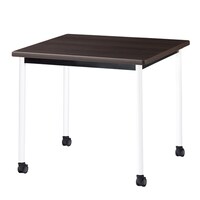 ニシキ工業 ATBミーティングテーブル 幅900×奥行900 ダークウッド×ホワイトキャスタータイプ ATBH0909KCDW 1台 【メーカー直送/車上渡し】(お客様組立)