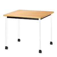 ニシキ工業 ATBミーティングテーブル 幅900×奥行900 メープル×ホワイトキャスタータイプ ATBH0909KCMP 1台 【メーカー直送/車上渡し】(お客様組立)