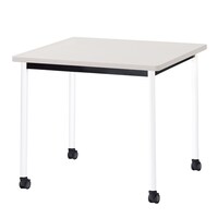 ニシキ工業 ATBミーティングテーブル 幅900×奥行900 ニューグレー×ホワイトキャスタータイプ ATBH0909KCNG 1台 【メーカー直送/車上渡し】(お客様組立)