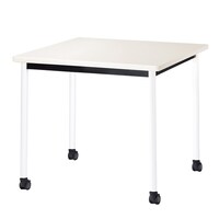 ニシキ工業 ATBミーティングテーブル 幅900×奥行900 ホワイト×ホワイトキャスタータイプ ATBH0909KCWH 1台 【メーカー直送/車上渡し】(お客様組立)