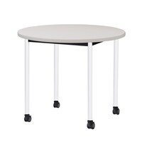 ニシキ工業 ATBミーティングテーブル 天板サイズΦ900 ニューグレー×ホワイトキャスタータイプ ATBH900RCNG 1台 【メーカー直送/車上渡し】(お客様組立)