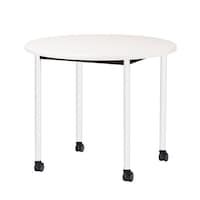 ニシキ工業 ATBミーティングテーブル 天板サイズΦ900 ホワイト×ホワイトキャスタータイプ ATBH900RCWH 1台 【メーカー直送/車上渡し】(お客様組立)