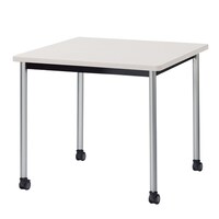 ニシキ工業 ATBミーティングテーブル 幅900×奥行900 ニューグレー×シルバー キャスタータイプ ATBS0909KCNG 1台 【メーカー直送/車上渡し】(お客様組立)