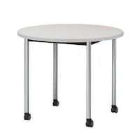 ニシキ工業 ATBミーティングテーブル 天板サイズΦ900 ニューグレー×シルバー キャスタータイプ ATBS900RCNG 1台 【メーカー直送/車上渡し】(お客様組立)