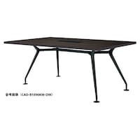 ニシキ工業 CADミーティングテーブル 幅1800×奥行1000 ダークウッド×ブラック 角型 ワイヤリングBOX付 CADB1810KWDW 1台 【メーカー直送/車上渡し】(お客様組立)