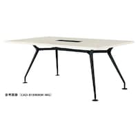 ニシキ工業 CADミーティングテーブル 幅1800×奥行1000 ホワイトグレイン×ブラック 角型 ワイヤリングBOX付 CADB1810KWWG 1台 【メーカー直送/車上渡し】(お客様組立)