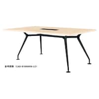 ニシキ工業 CADミーティングテーブル 幅2100×奥行1000 ライトオーク×ブラック 角型 ワイヤリングBOX付 CADB2110KWLO 1台 【メーカー直送/車上渡し】(お客様組立)