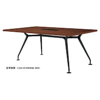 ニシキ工業 CADミーティングテーブル 幅2100×奥行900 ウォールナット×ブラック 角型 ワイヤリングBOX付 CADB2190KWWN 1台 【メーカー直送/車上渡し】(お客様組立)