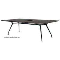 ニシキ工業 CADミーティングテーブル 幅2400×奥行1000 ダークウッド×ブラック 角型 ワイヤリングBOX付 CADB2410KWDW 1台 【メーカー直送/車上渡し】(お客様組立)