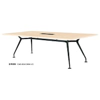 ニシキ工業 CADミーティングテーブル 幅2400×奥行1000 ライトオーク×ブラック 角型 ワイヤリングBOX付 CADB2410KWLO 1台 【メーカー直送/車上渡し】(お客様組立)