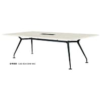 ニシキ工業 CADミーティングテーブル 幅2400×奥行1000 ホワイトグレイン×ブラック 角型 ワイヤリングBOX付 CADB2410KWWG 1台 【メーカー直送/車上渡し】(お客様組立)