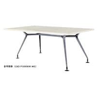 ニシキ工業 CADミーティングテーブル 幅1800×奥行1000 ホワイトグレイン×ポリッシュ 角型 ワイヤリングBOX付 CADP1810KWWG 1台 【メーカー直送/車上渡し】(お客様組立)