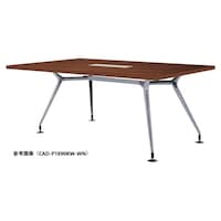 ニシキ工業 CADミーティングテーブル 幅1800×奥行1000 ウォールナット×ポリッシュ 角型 ワイヤリングBOX付 CADP1810KWWN 1台 【メーカー直送/車上渡し】(お客様組立)