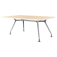 ニシキ工業 CADミーティングテーブル 幅1800×奥行900 ライトオーク×ポリッシュ 角型 ワイヤリングBOX付 CADP1890KWLO 1台 【メーカー直送/車上渡し】(お客様組立)