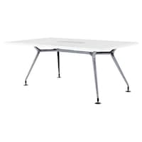 ニシキ工業 CADミーティングテーブル 幅1800×奥行900 オフホワイト×ポリッシュ 角型 ワイヤリングBOX付 CADP1890KWOW 1台 【メーカー直送/車上渡し】(お客様組立)