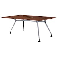 ニシキ工業 CADミーティングテーブル 幅1800×奥行900 ウォールナット×ポリッシュ 角型 ワイヤリングBOX付 CADP1890KWWN 1台 【メーカー直送/車上渡し】(お客様組立)