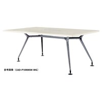 ニシキ工業 CADミーティングテーブル 幅2100×奥行1000 ホワイトグレイン×ポリッシュ 角型 ワイヤリングBOX付 CADP2110KWWG 1台 【メーカー直送/車上渡し】(お客様組立)