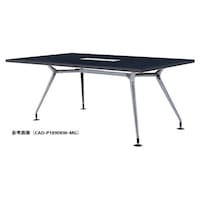 ニシキ工業 CADミーティングテーブル 幅2100×奥行900 マットグレイ×ポリッシュ 角型 ワイヤリングBOX付 CADP2190KWMG 1台 【メーカー直送/車上渡し】(お客様組立)