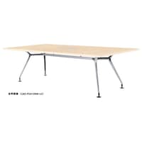 ニシキ工業 CADミーティングテーブル 幅2400×奥行1000 ライトオーク×ポリッシュ 角型 ワイヤリングBOX付 CADP2410KWLO 1台 【メーカー直送/車上渡し】(お客様組立)