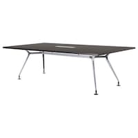 ニシキ工業 CADミーティングテーブル 幅2400×奥行1200 ダークウッド×ポリッシュ 角型 ワイヤリングBOX付 CADP2412KWDW 1台 【メーカー直送/車上渡し】(お客様組立)