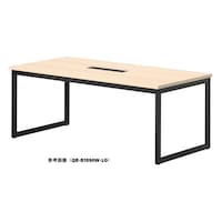 ニシキ工業 QBミーティングテーブル 幅1800×奥行750 ライトオーク×ブラック ワイヤリングBOX付 QBB1875WLO 1台 【メーカー直送/車上渡し】(お客様組立)