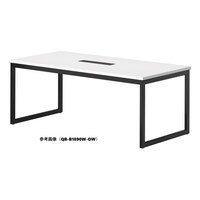 ニシキ工業 QBミーティングテーブル 幅1800×奥行750 オフホワイト×ブラック ワイヤリングBOX付 QBB1875WOW 1台 【メーカー直送/車上渡し】(お客様組立)