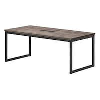 ニシキ工業 QBミーティングテーブル 幅1800×奥行900 スミクロ×ブラック ワイヤリングBOX付 QBB1890WSK 1台 【メーカー直送/車上渡し】(お客様組立)