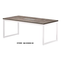 ニシキ工業 QBミーティングテーブル 幅1800×奥行750 スミクロ×ホワイトワイヤリングBOX付 QBH1875WSK 1台 【メーカー直送/車上渡し】(お客様組立)
