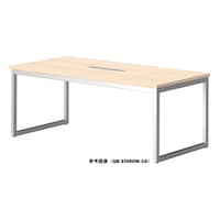 ニシキ工業 QBミーティングテーブル 幅1800×奥行1000 ライトオーク×シルバー ワイヤリングBOX付 QBS1810WLO 1台 【メーカー直送/車上渡し】(お客様組立)