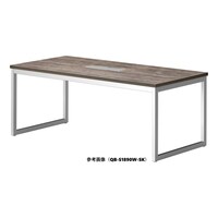 ニシキ工業 QBミーティングテーブル 幅1800×奥行1000 スミクロ×シルバー ワイヤリングBOX付 QBS1810WSK 1台 【メーカー直送/車上渡し】(お客様組立)
