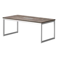 ニシキ工業 QBミーティングテーブル 幅1800×奥行900 スミクロ×シルバー ワイヤリングBOX付 QBS1890WSK 1台 【メーカー直送/車上渡し】(お客様組立)